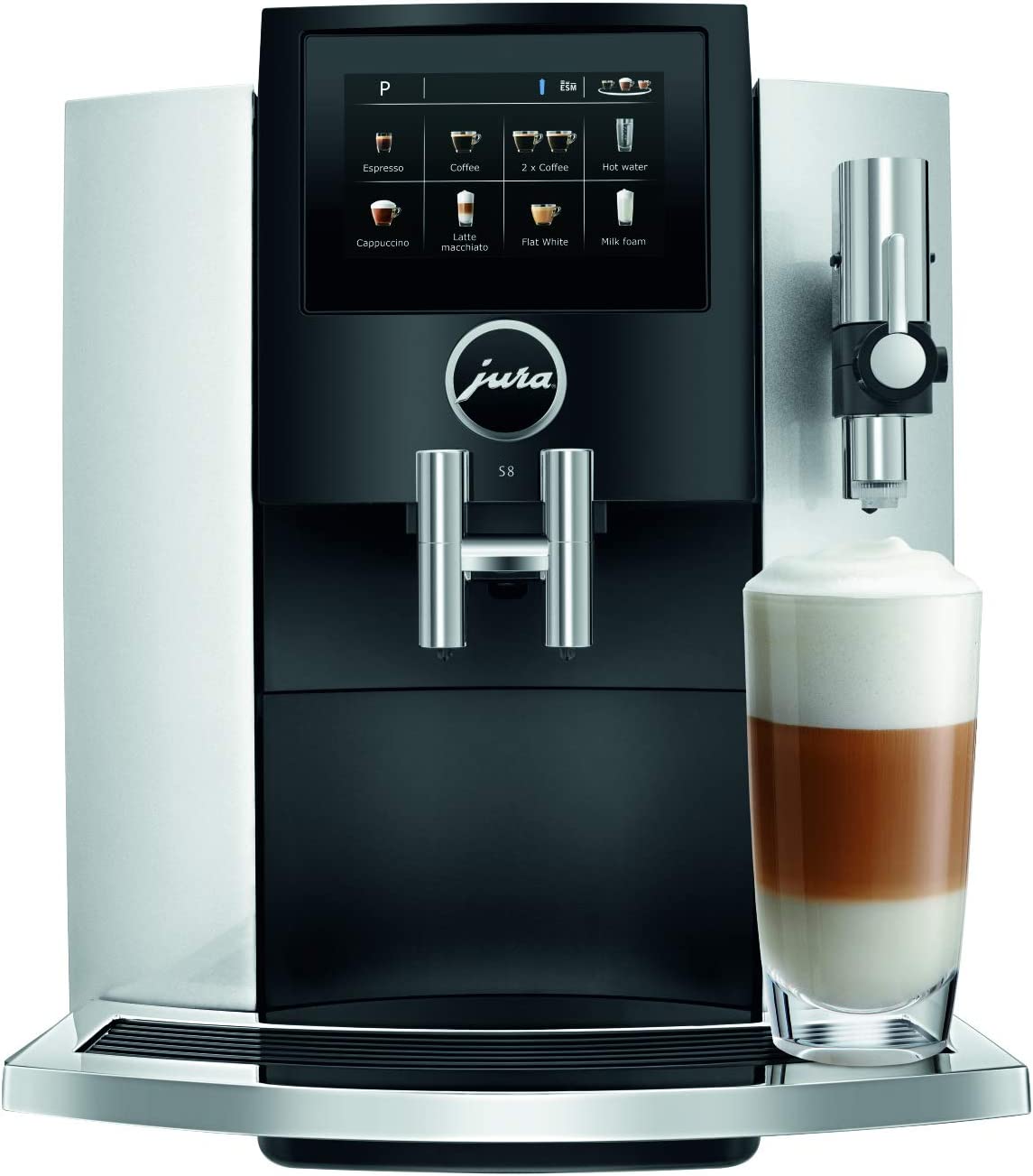 Jura S8 Automatic Coffee Machine Moonlight Silver
