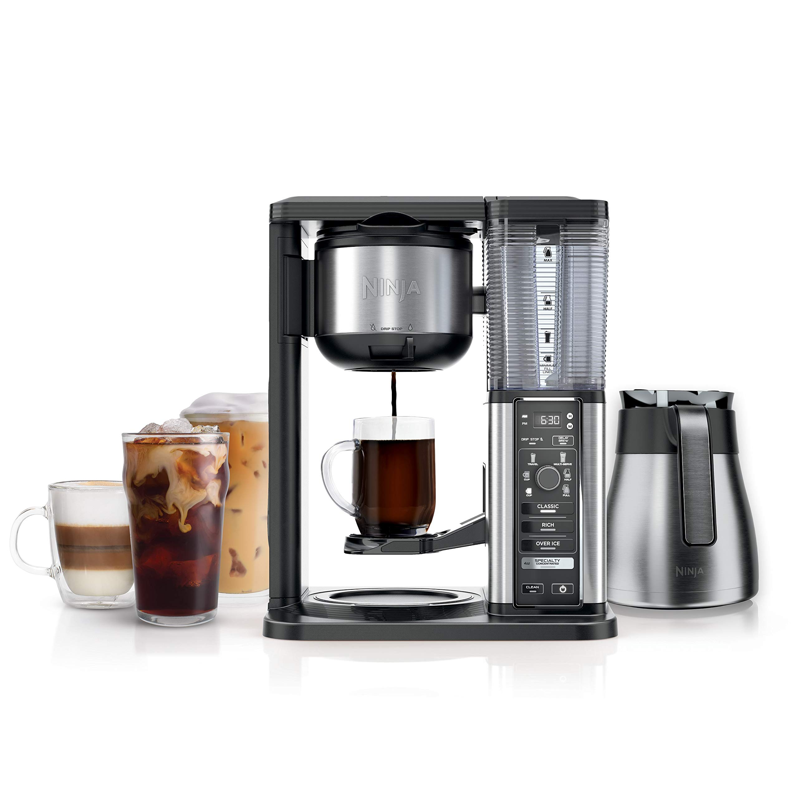 【Appliances】Ninja Specialty Fold-Away Frother (CM407) Coffee Maker, Single Serve to 10 Cup (50 oz.)
