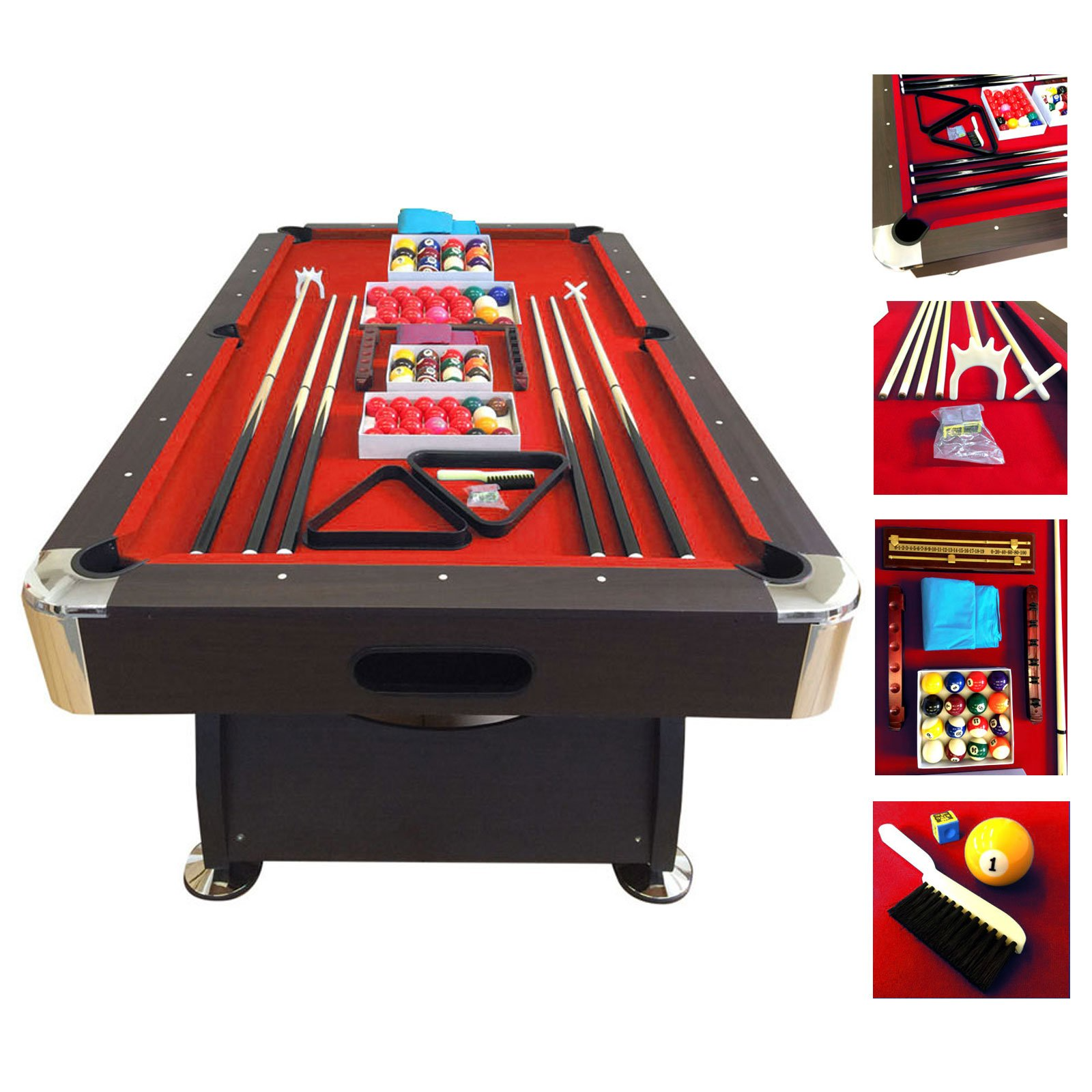 【Sports&Outdoors】7' Feet Billiard Pool Table Snooker Full Set Accessories Game Mod