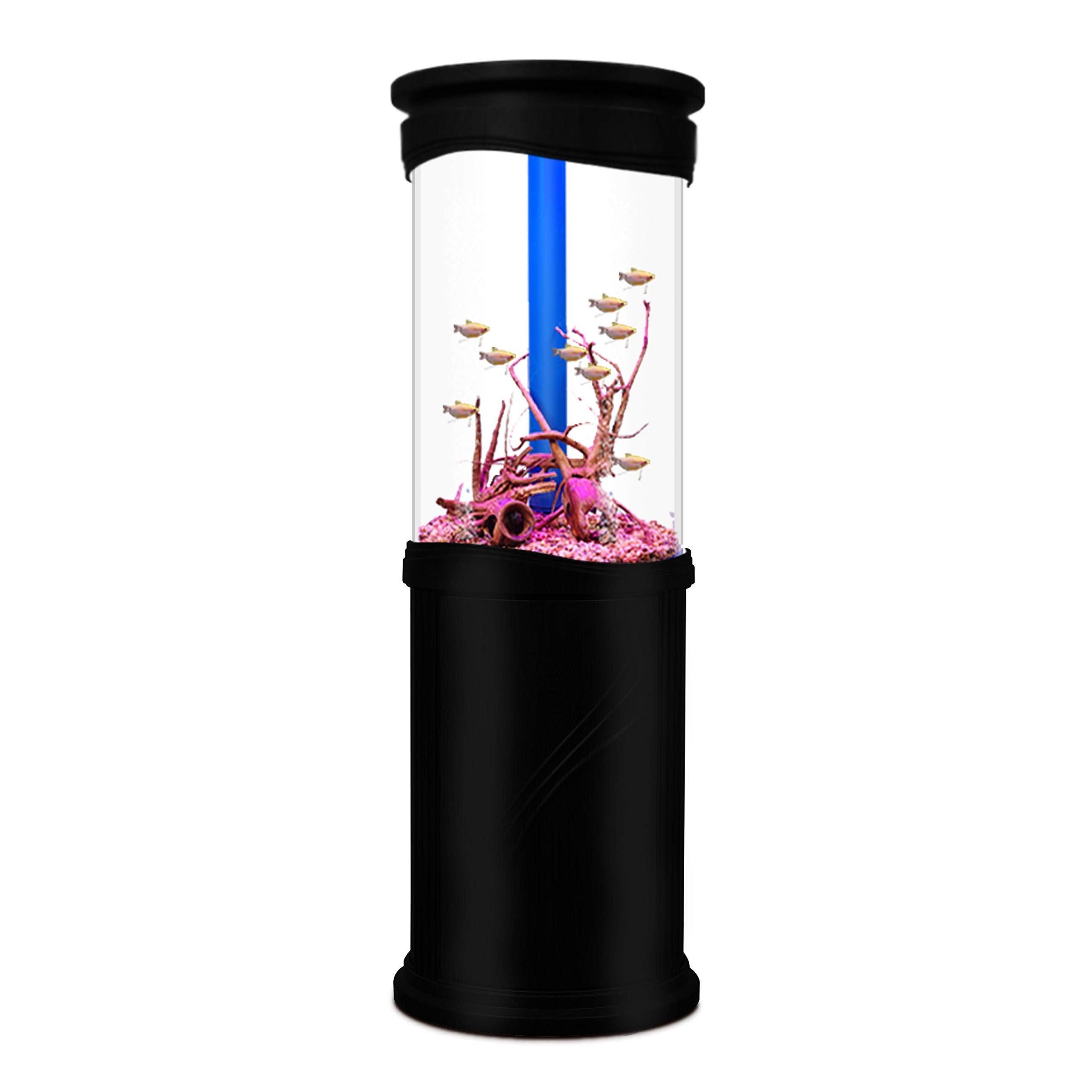【Pet】Aqualic 360 Acrylic Aquarium Cylinder Fish Tank 70 Gallons w/ LED Light & Sump Tank