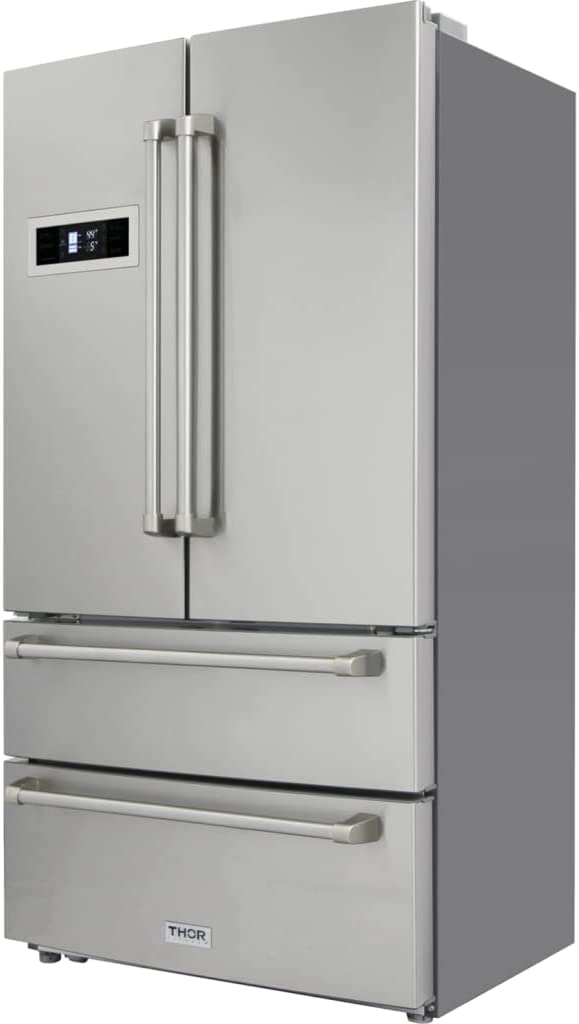 Thor Kitchen Thorkitchen HRF3601F Cabinet Depth French Door Refrigerator, Ice Maker, 36", Stainless Steel