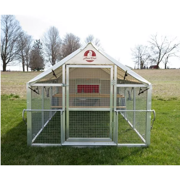 【Pet】Chicken Coop, 3mx4mLarge Metal Walk-in Poultry Cage Kennel with Waterproof Cover