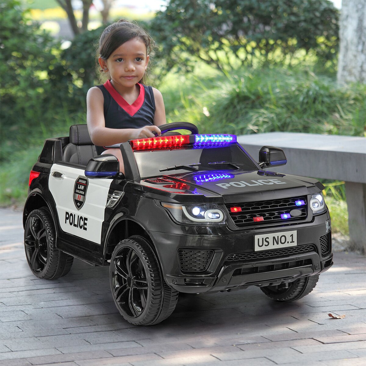 【Baby&Kids】12V Kids Ride on Police Car with Remote Control