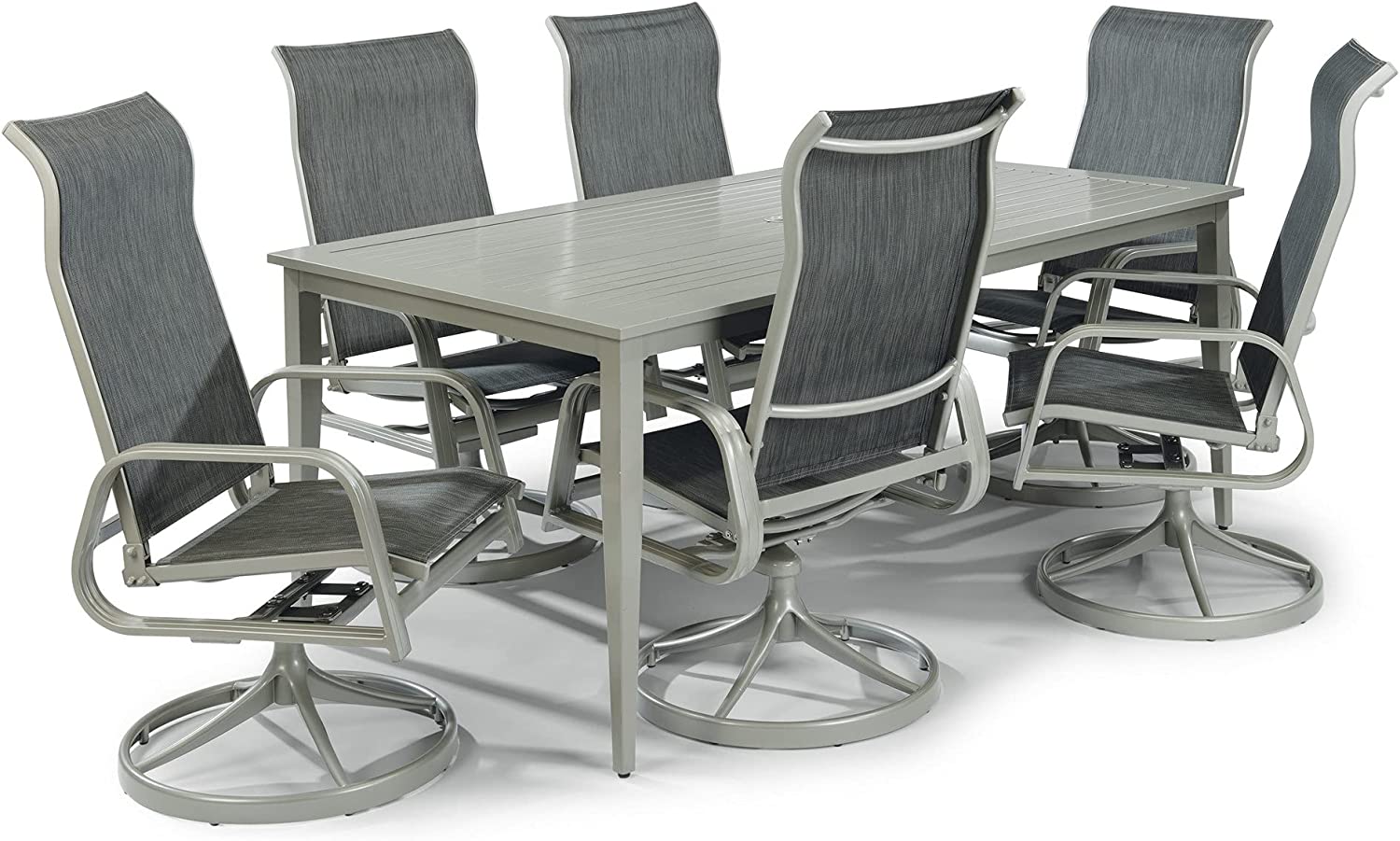 Homestyles 6700-3155 7 Piece Outdoor Dining Set, Grey
