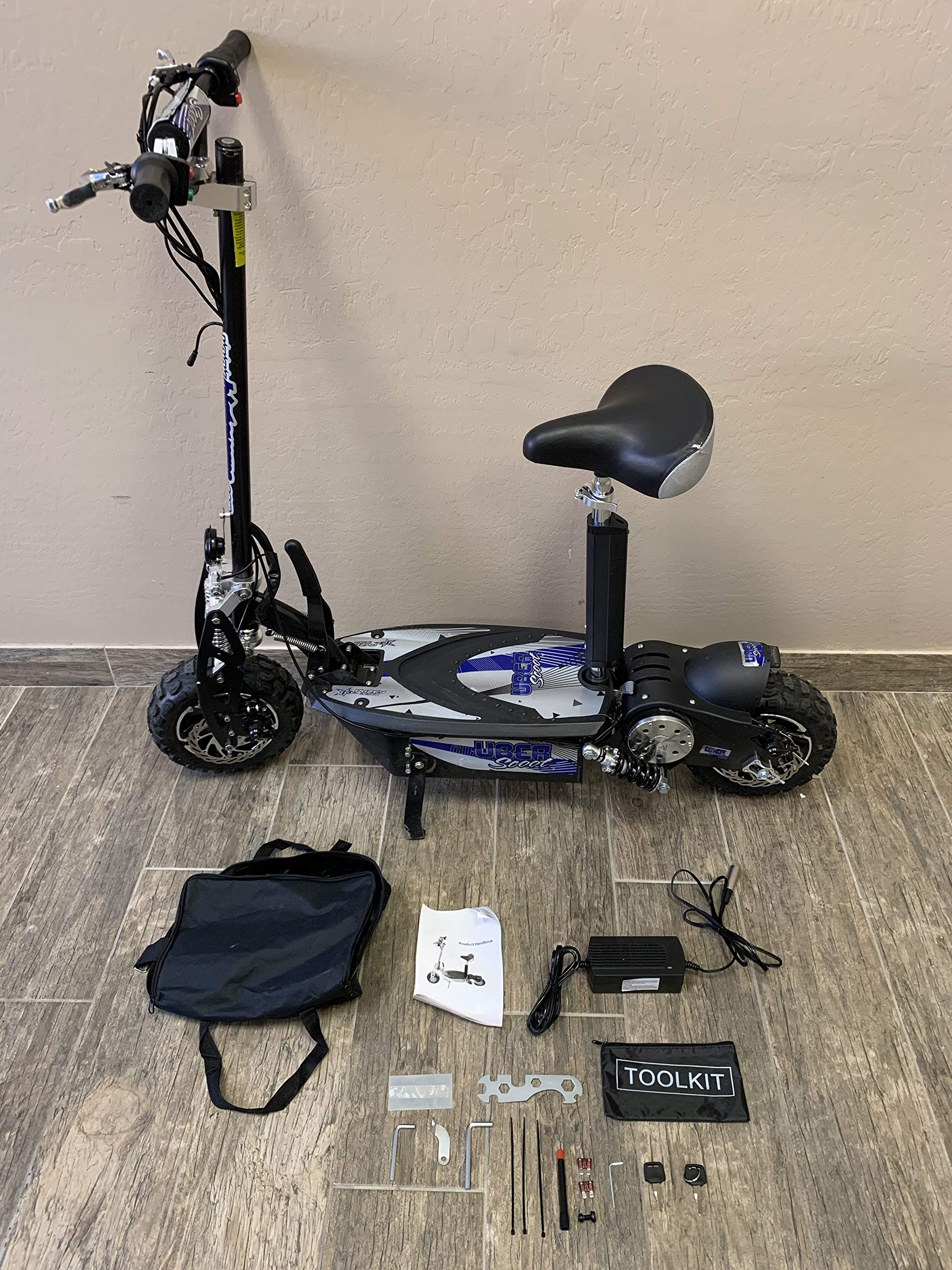 【Bicycle】UberScoot 1600w 48v Electric Scooter, Black, Large