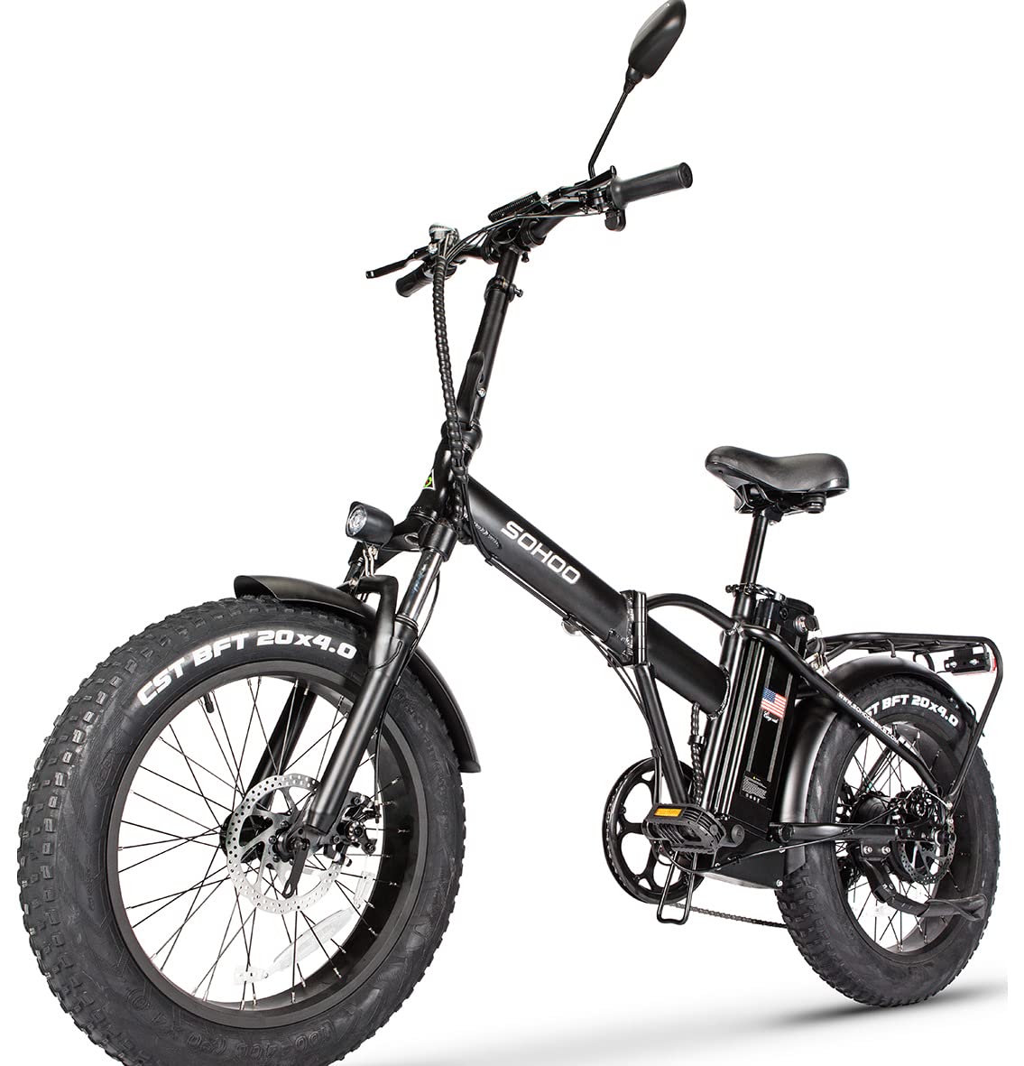【Sports&Outdoors】Adult Step-Over & Step-Thru Folding Fat Tire E-Bike Mountain Electric Bicycle