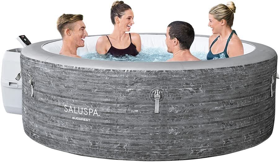 SaluSpa Budapest AirJet Inflatable Hot Tub with Energy-Efficient Cover 4-6 Person