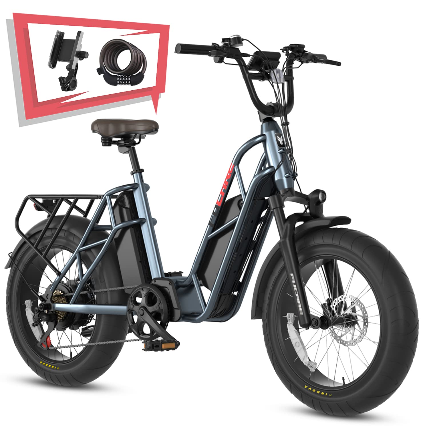 【Sports&Outdoors】750W Electric Bike for Adults, 20'' Ebike 48V 20.8AH Dual Removable Lithium Battery