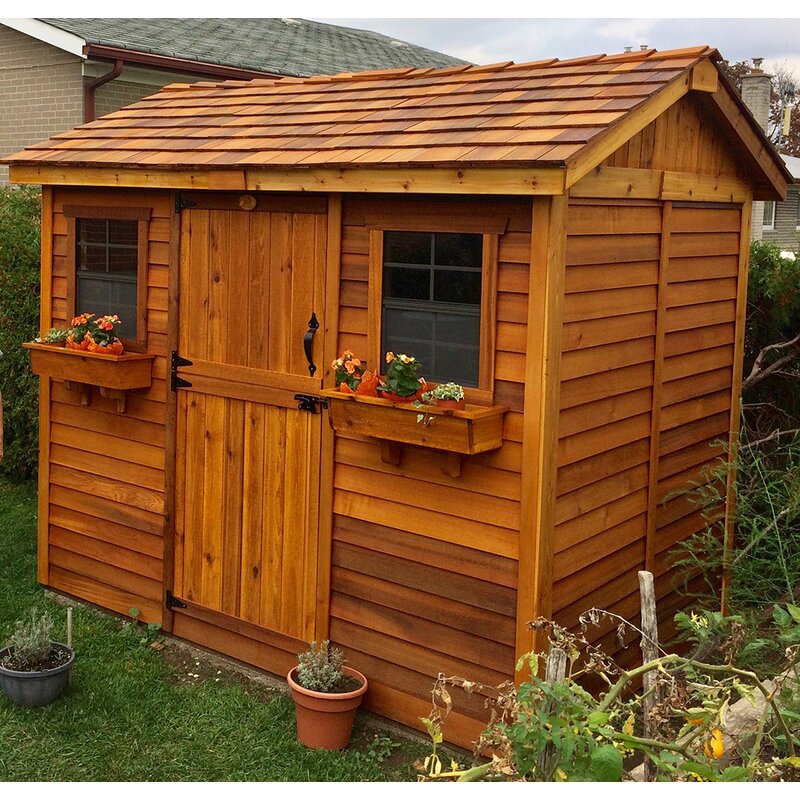 【Storage Shed】9 ft. W x 6 ft. D Solid Wood Storage Shed
