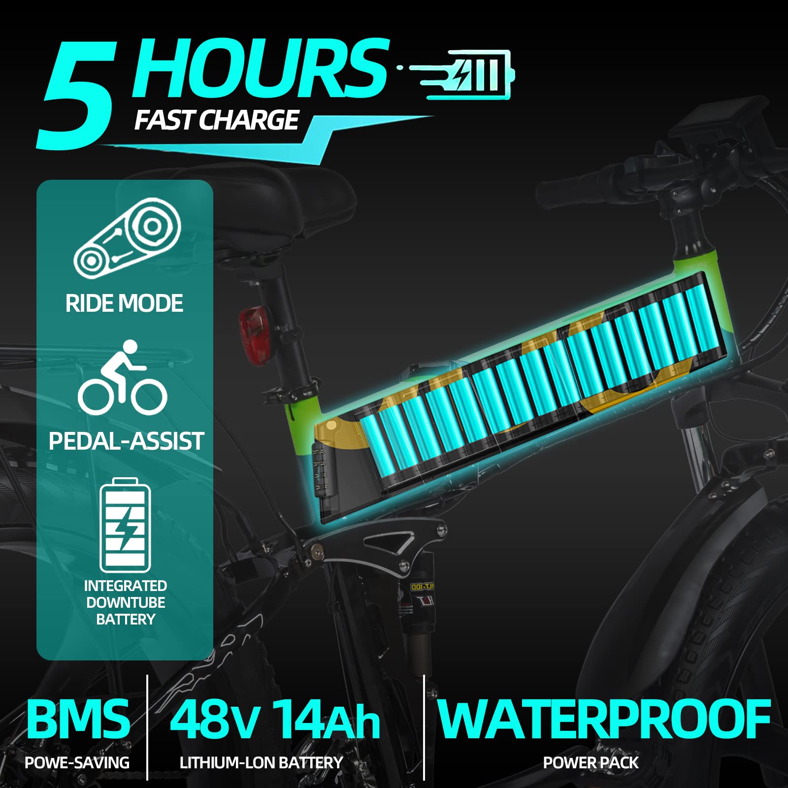 【Sports&Outdoors】26-inch Fat tire Electric Bicycle 48V 1000W Motorcycle Snow Electric Bicycle