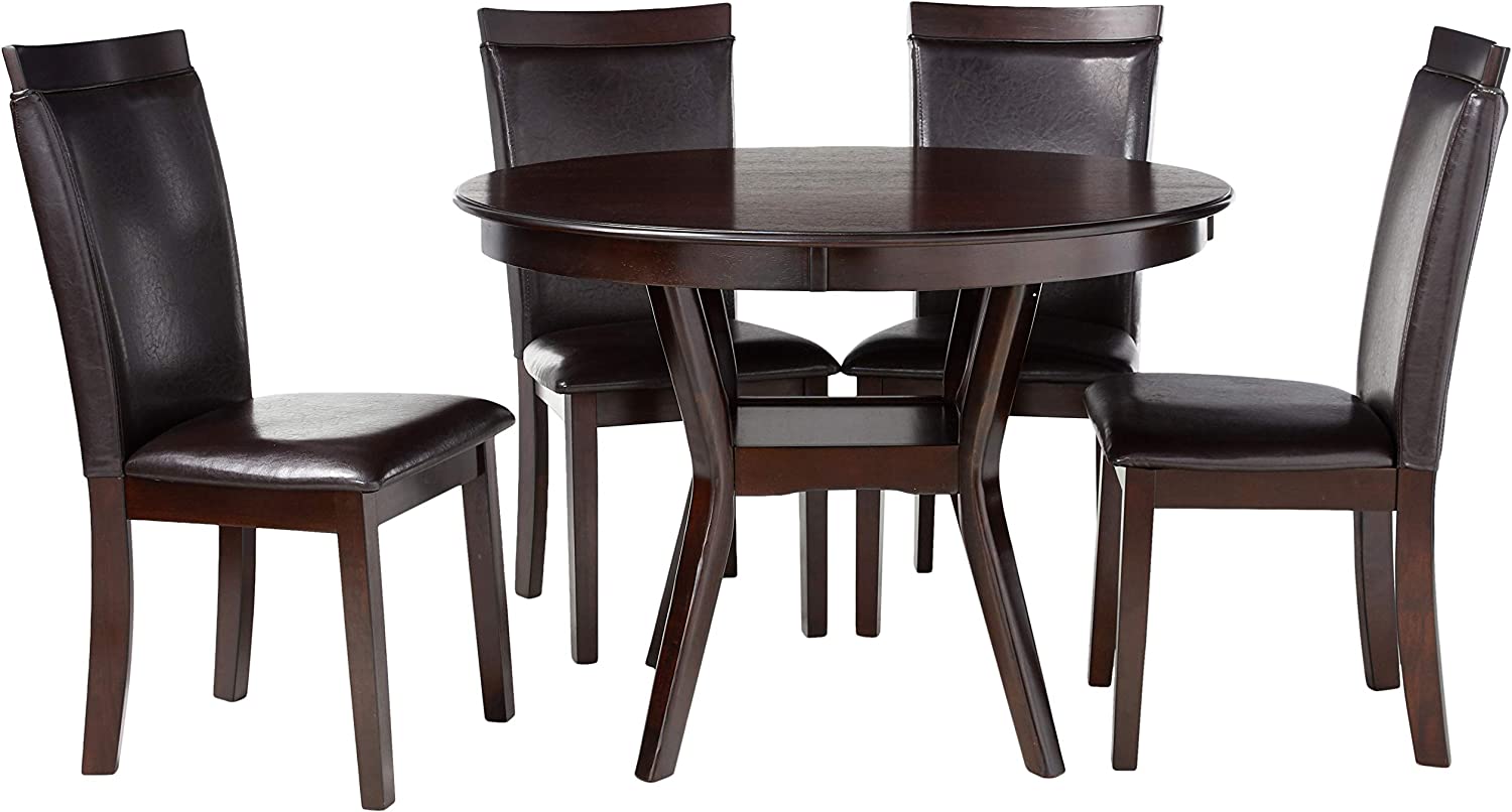Homelegance Shankmen Round 5-Piece Dining Set, Espresso