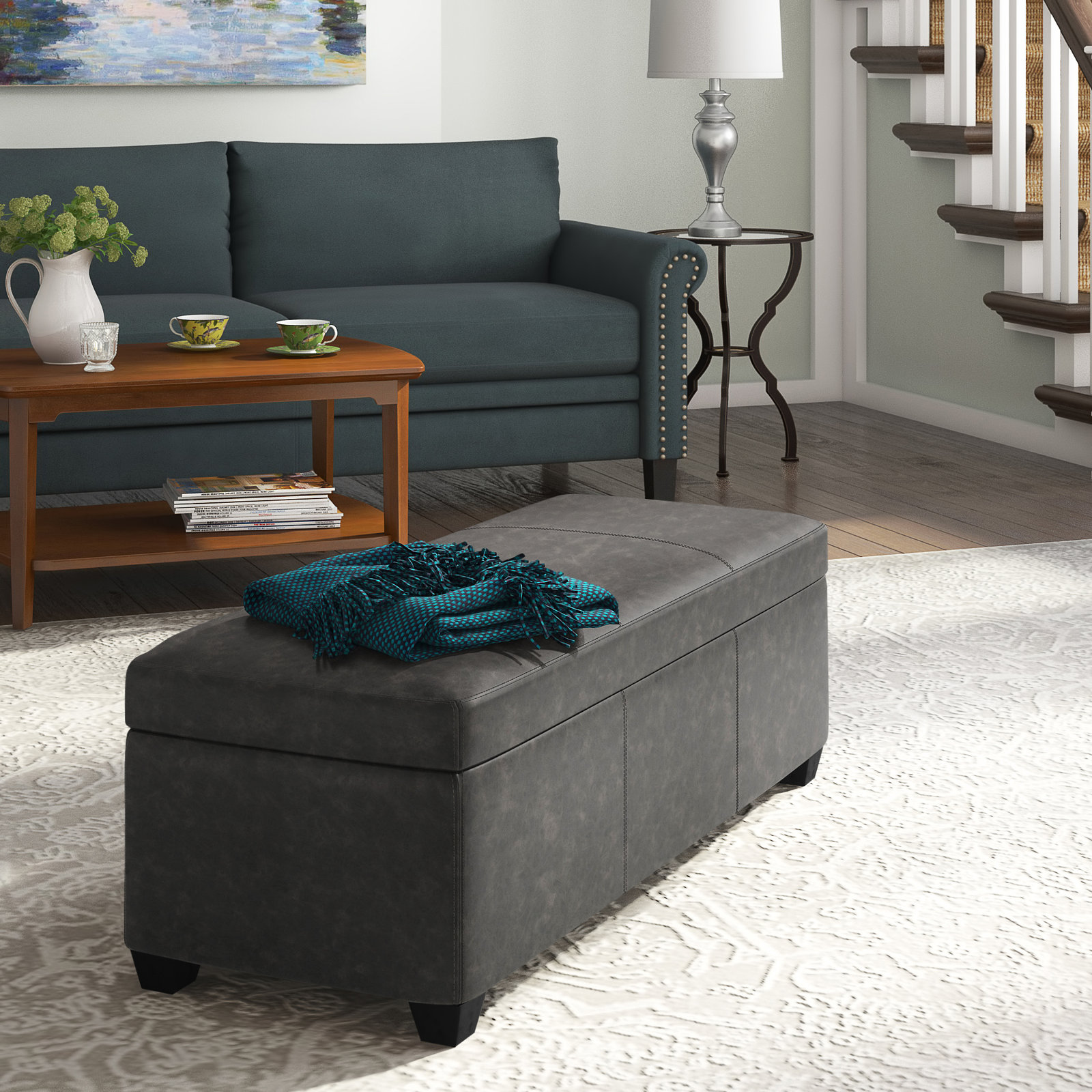 【Furniture】Boston Upholstered Storage Ottoman