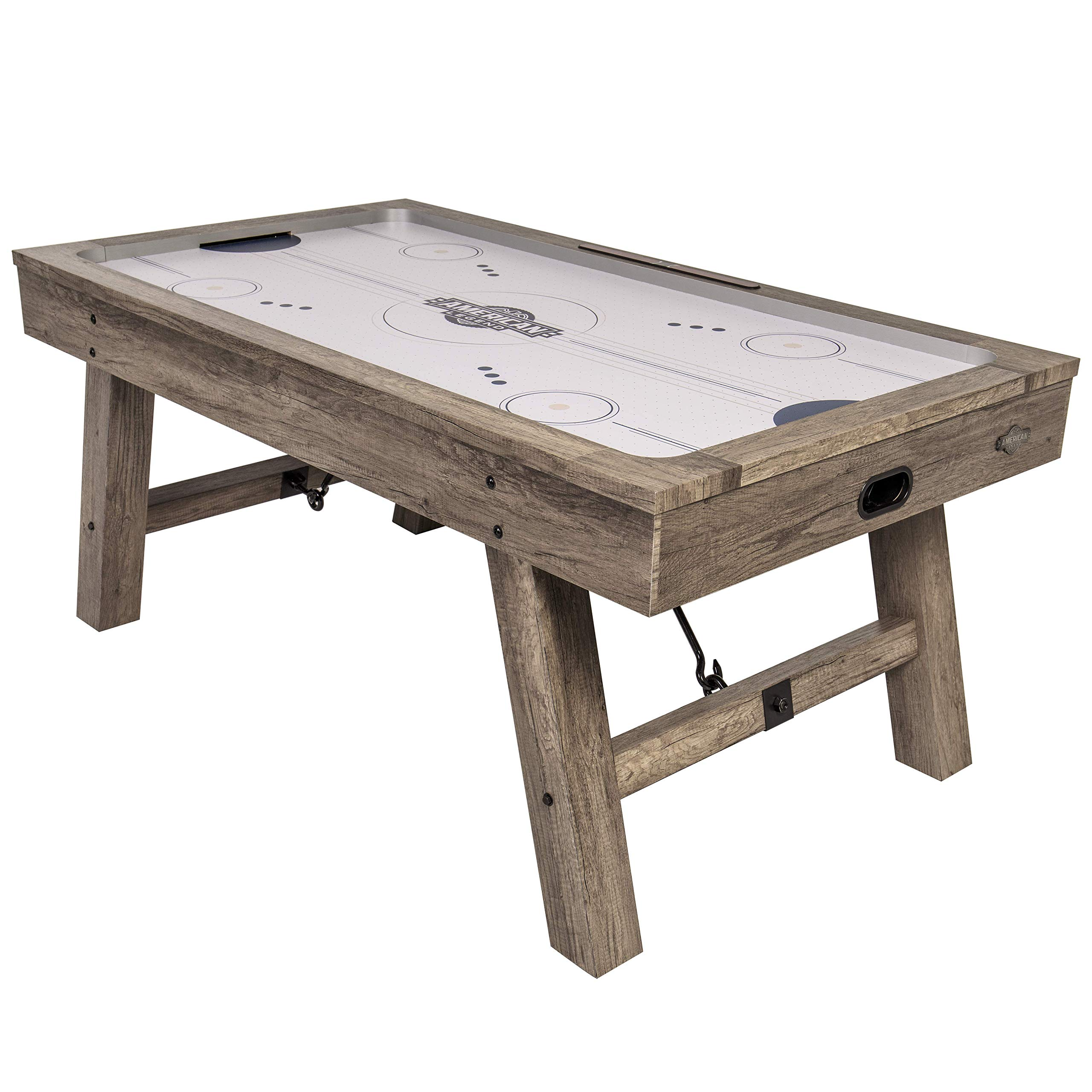 【Sports&Outdoors】Brookdale Air-Powered Hockey Table with Rustic Wood Grain Finish