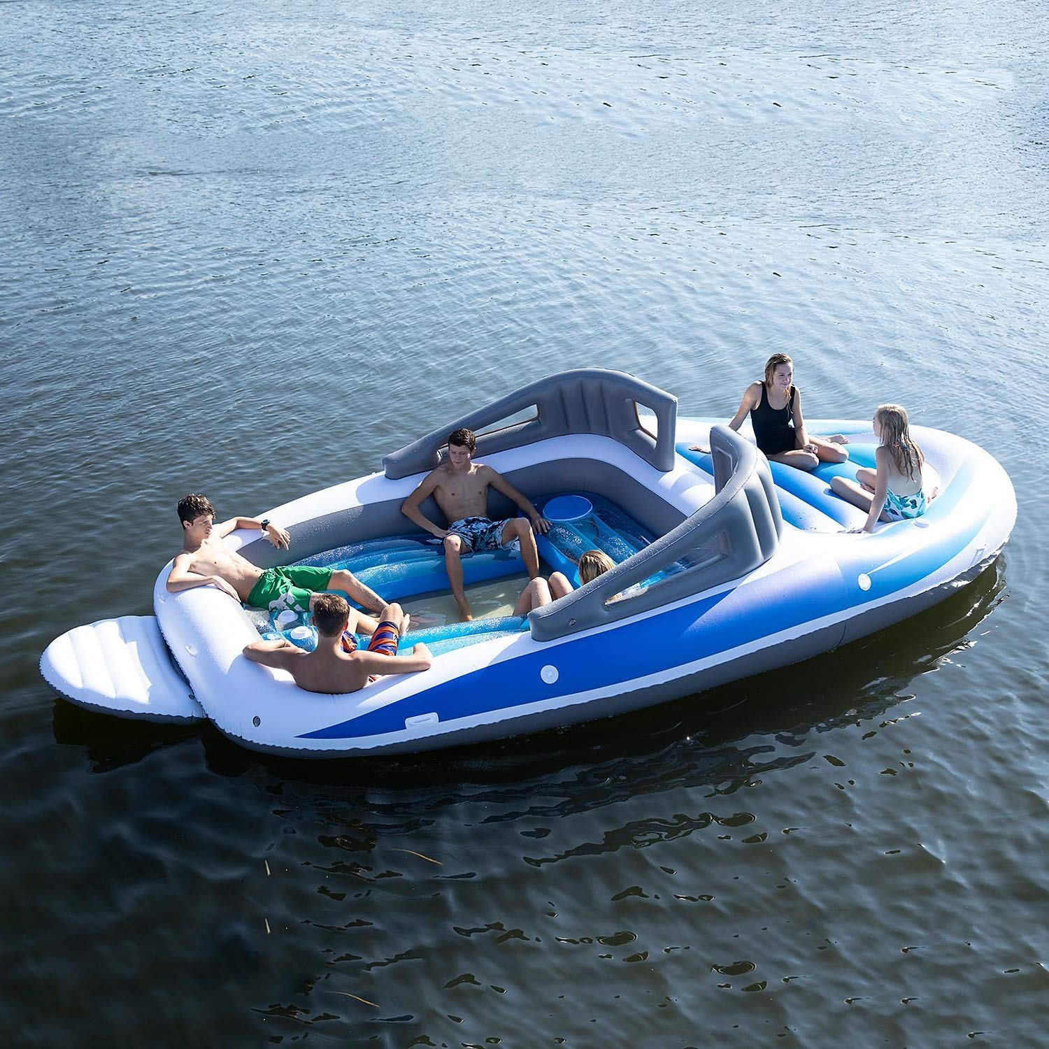 【Sports&Outdoors】6-Person Inflatable Bay Breeze Boat Island Party Island