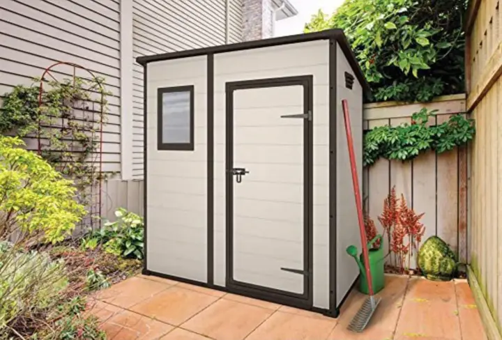 【Storage Shed】Keter Manor Pent Outdoor Garden Storage Shed, BeigeBrown, 6 x 4 ft