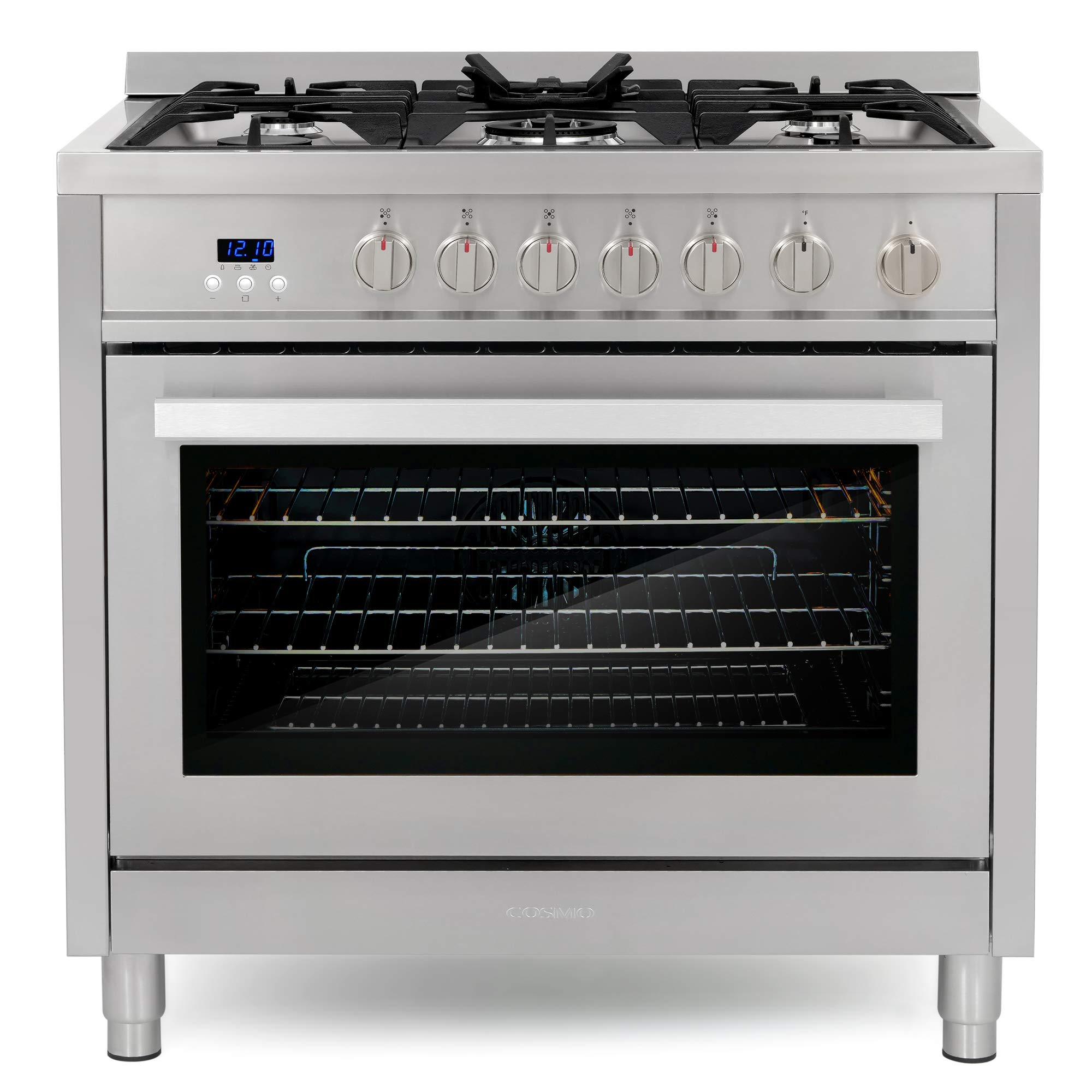 【Appliances】36 in. Gas Range with 5 Burner Cooktop, 3.8 cu. ft. Capacity Rapid Convection Oven with 5 Functions
