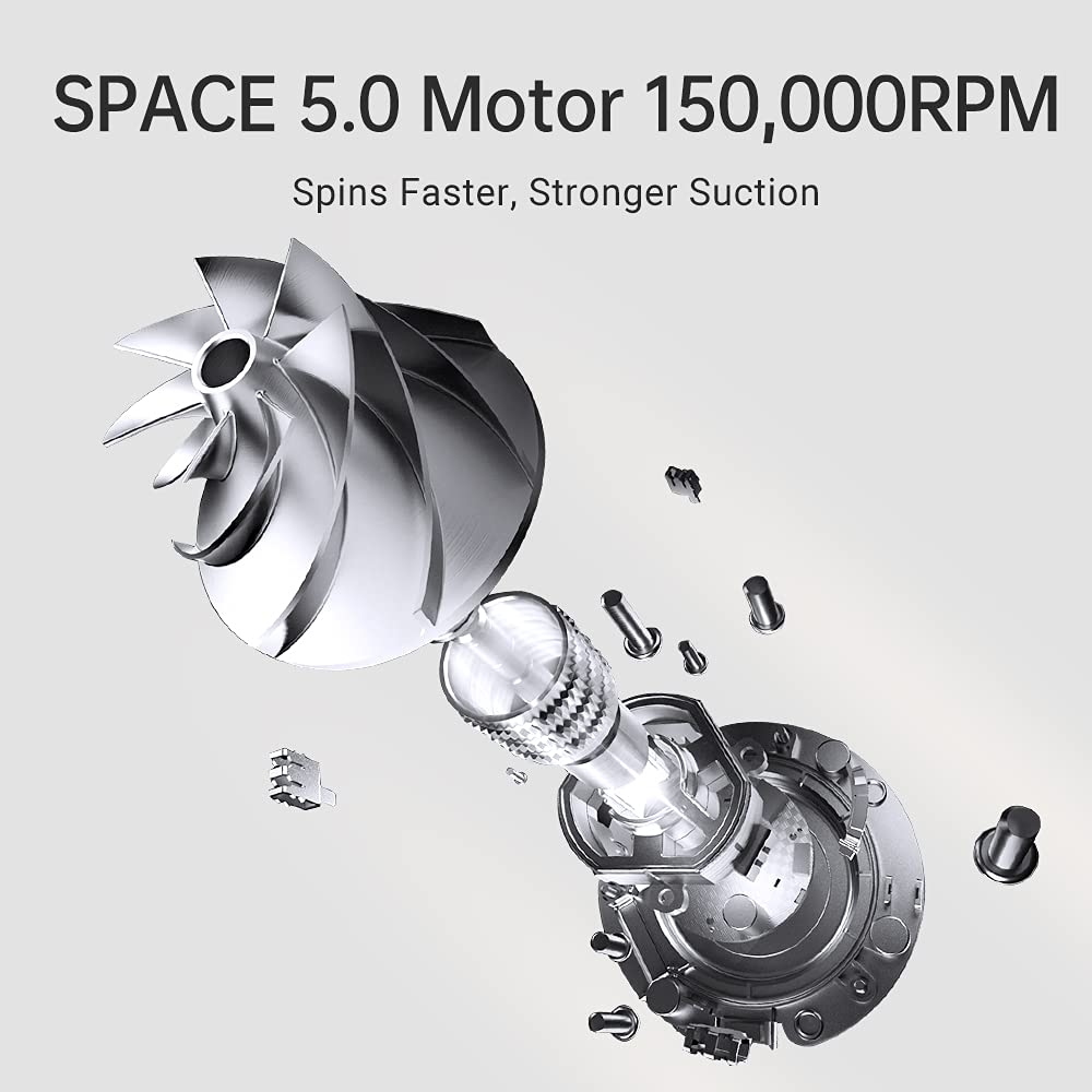 【Appliances】Cordless Vacuum Cleaner, 90min Long Runtime, 190 AW Robust Suction for Hard Floor Stairs