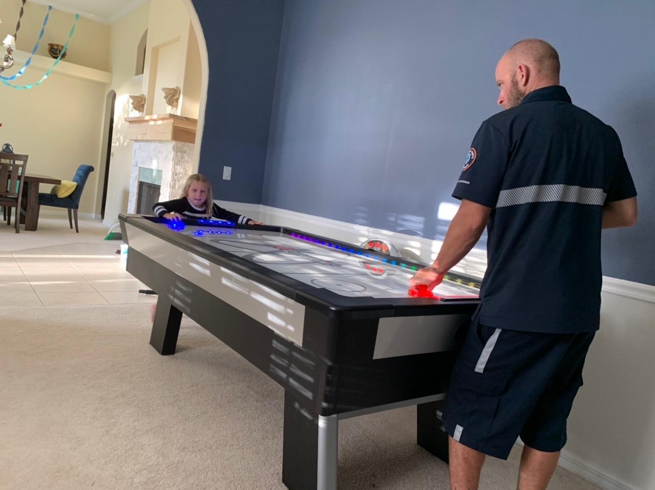 【Sports&Outdoors】7.5 ft LED Light UP Arcade Air Powered Hockey Tables - Includes Light UP Pucks & Pushers