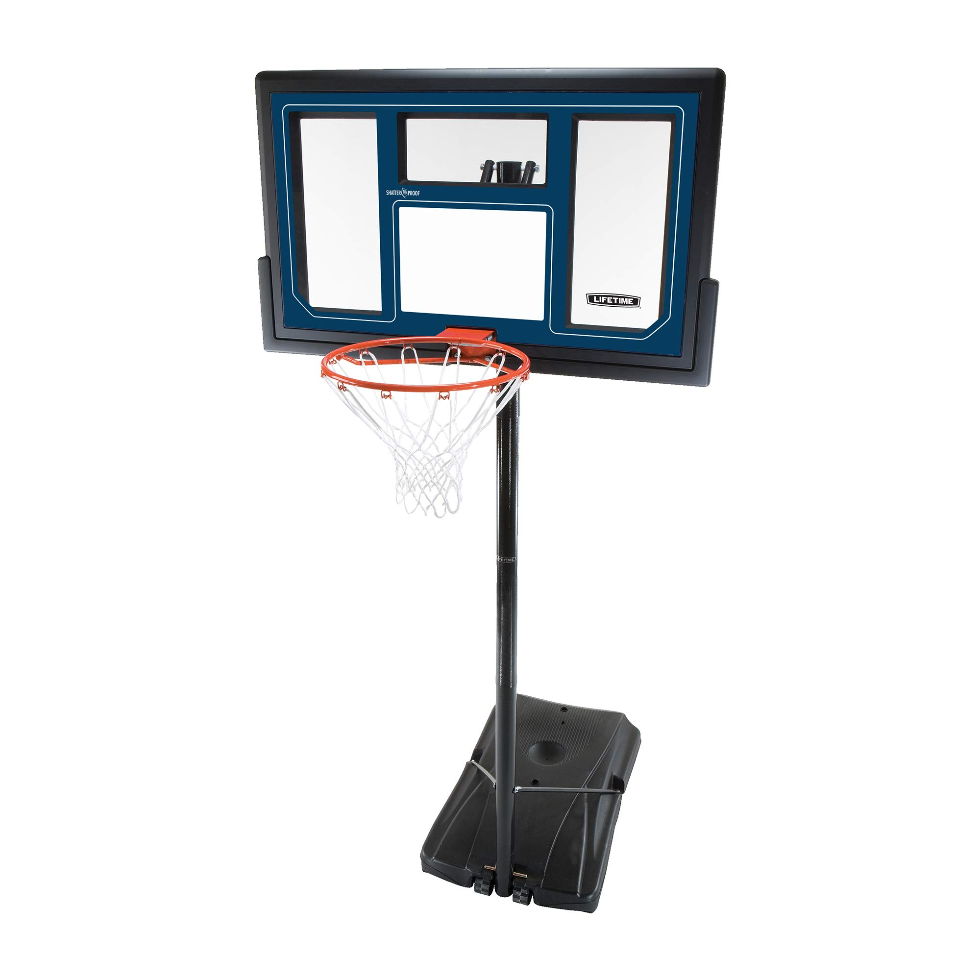 【Sports&Outdoors】Lifetime Courtside Height Adjustable Portable Basketball System, 50 Inch Shatterproof Backboard