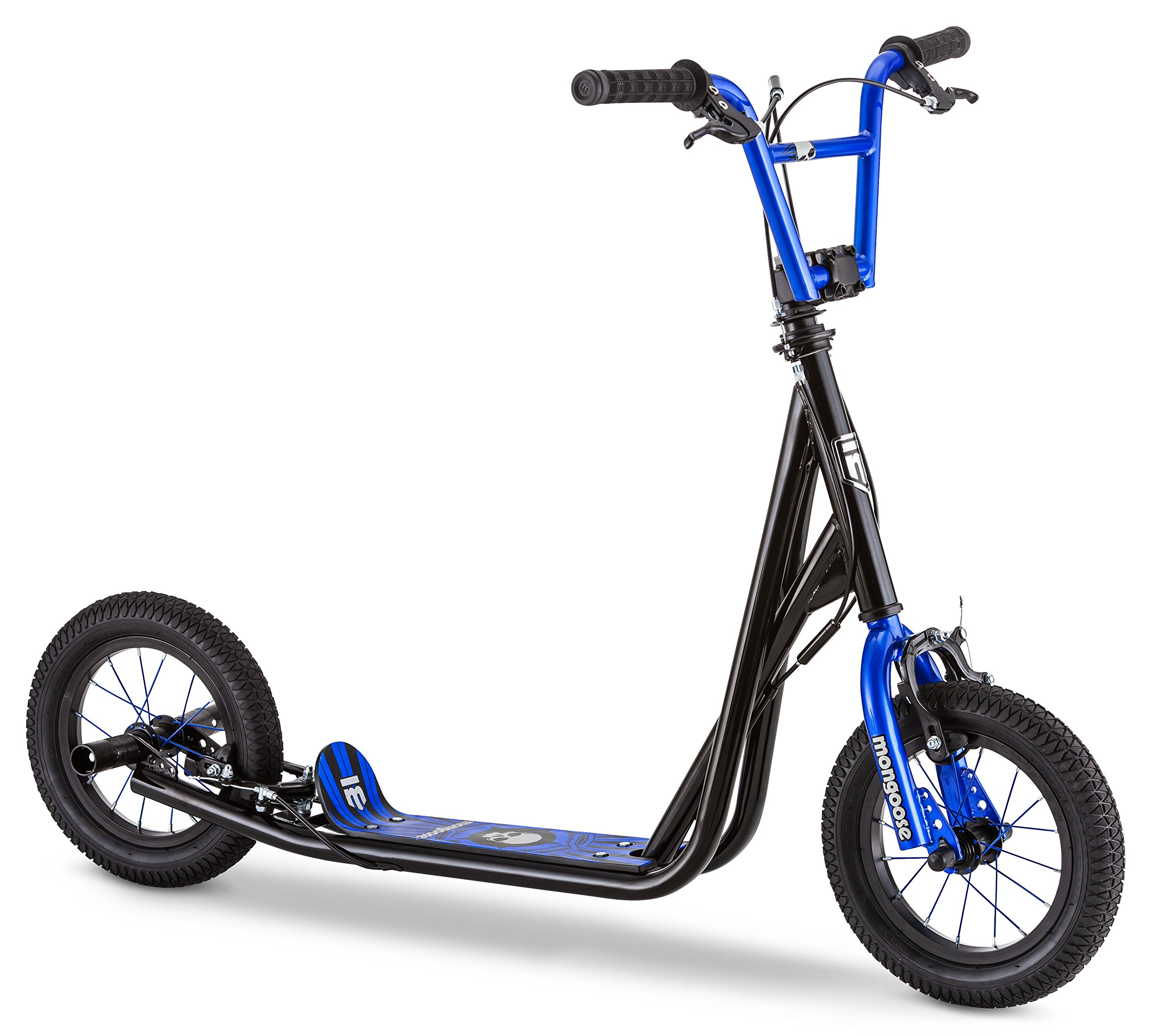 【Sports&Outdoors】Expo Youth Scooter, Front and Rear Caliper Brakes, Rear Axle Pegs, 12-Inch Inflatable Wheels