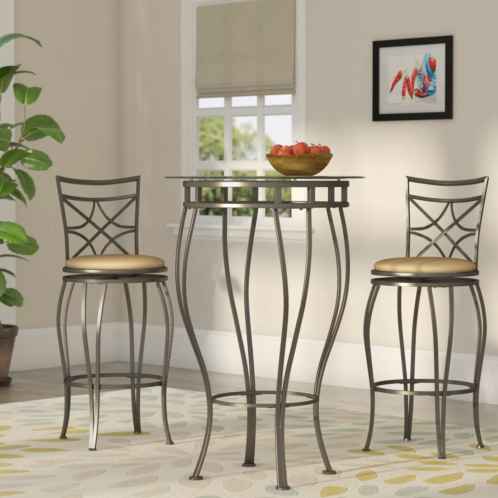 【Furniture】Fretwell 2 - Person Bar Height Dining Set