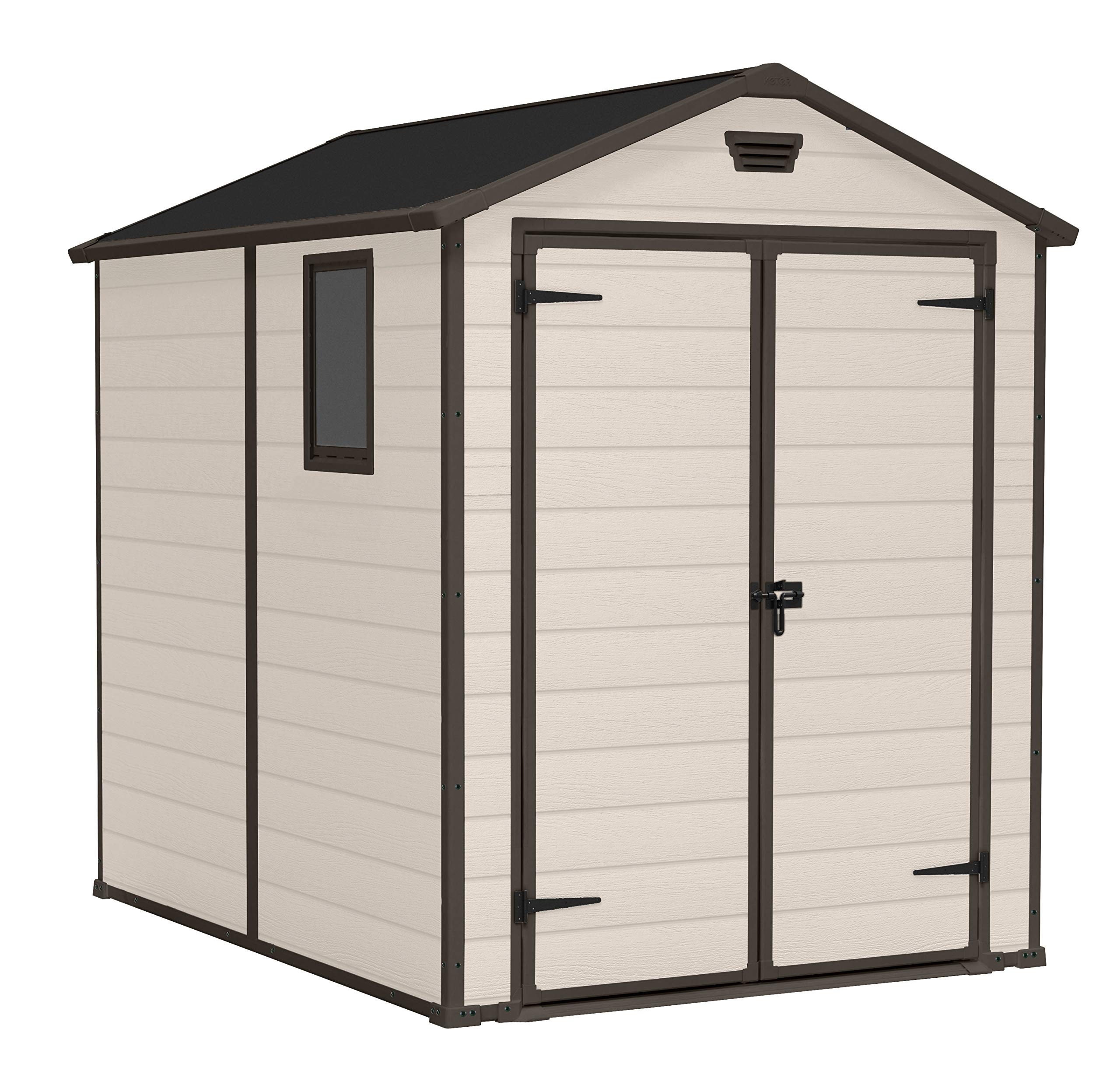 【Storage Shed】【BS】6x8 ft Keter Manor Outdoor Garden Storage Shed, Beige