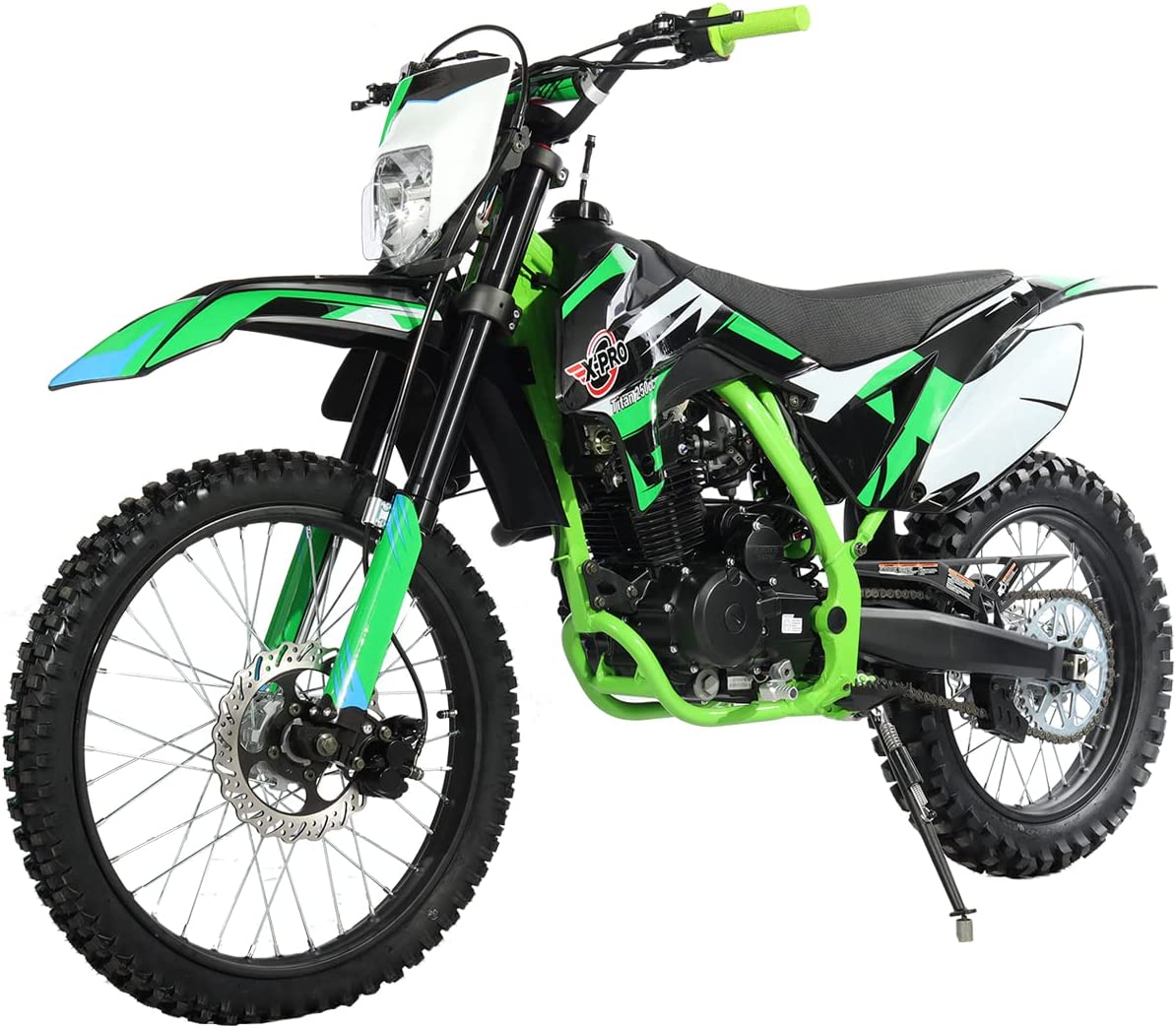 X-PRO 250 Dirt Bike Pit Bike Gas Dirt Bikes Adult Dirt Pitbike 250 Gas Dirt Pit Bike,Green