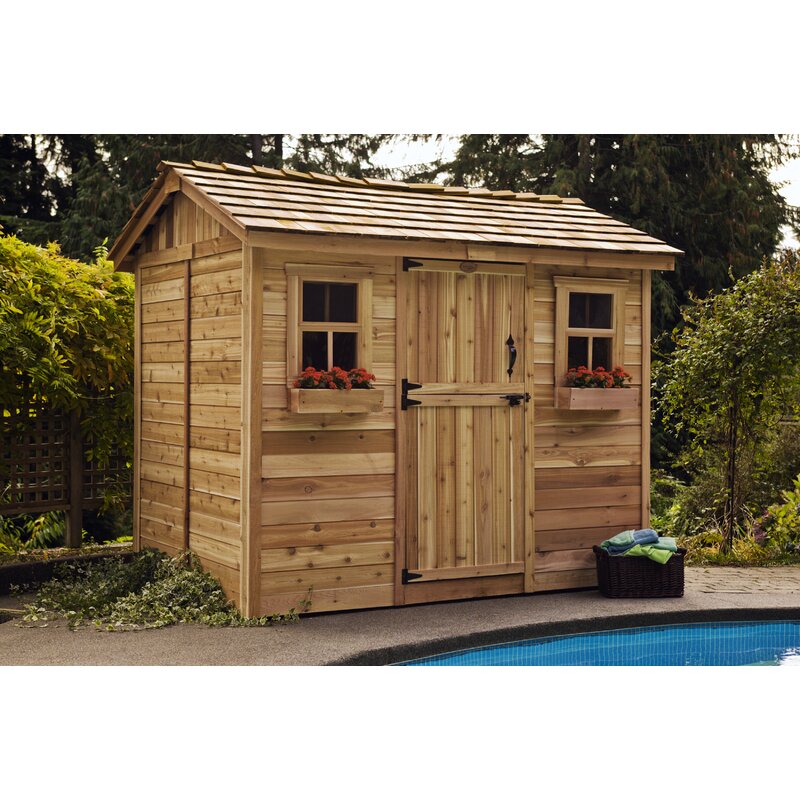 【Storage Shed】9 ft. W x 6 ft. D Solid Wood Storage Shed
